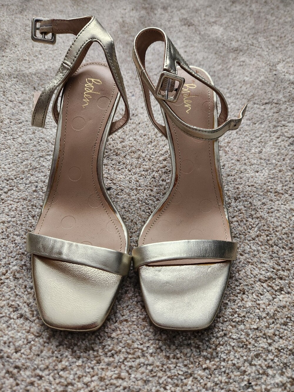 Boden Women's Metallic Gold Ankle-Strap Sandals